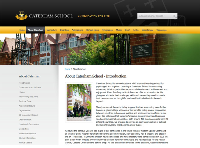 Caterham School website