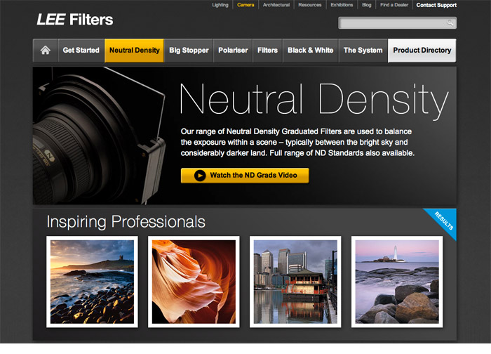 Lee Filters website