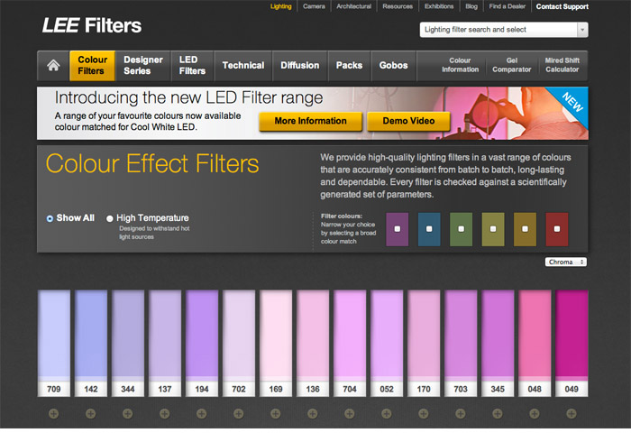 Lee Filters website