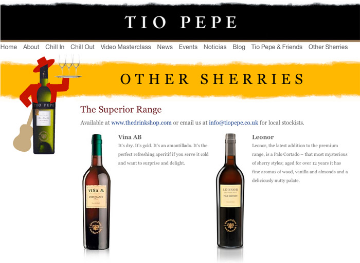 Tio Pepe website