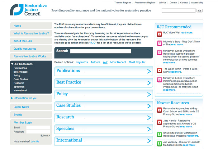 Restorative Justice Council website