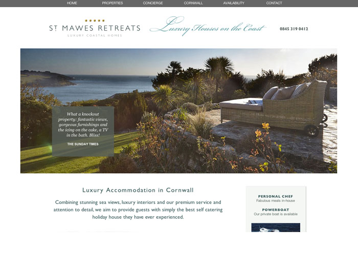 St Mawes Retreats Website